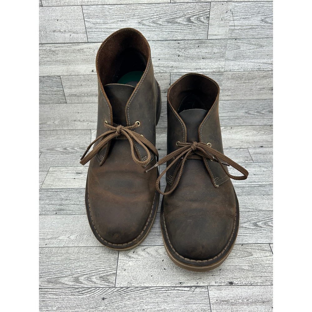Clarks Bushacre 3 Men Beeswax Brown Leather Chukka Desert Boots Size 9.5M